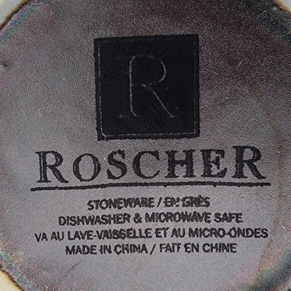 Roscher Stoneware Coffee Mug Pink Grey Blue Iridescent Striped  Micro & DW Safe - Picture 7 of 7